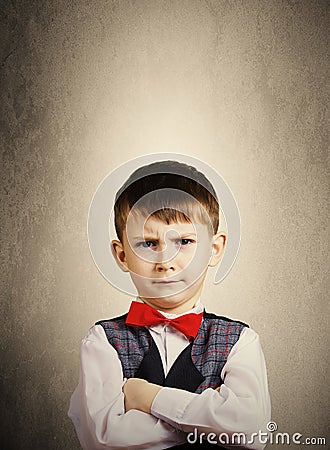 Stubborn,sad,upset little boy Stock Photo