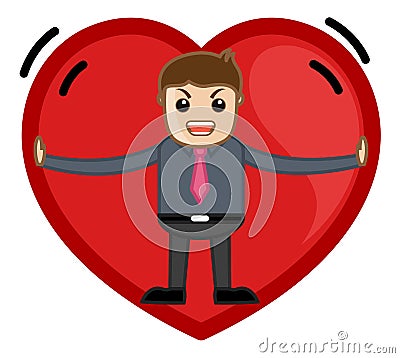 Stuck in a Heart Vector Stock Photo