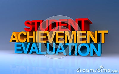 student achievement evaluation on blue Stock Photo