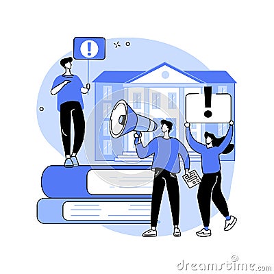 Student activism abstract concept vector illustration. Vector Illustration