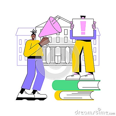Student activism abstract concept vector illustration. Vector Illustration