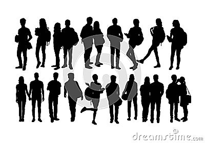 Student Activity Silhouettes Vector Illustration