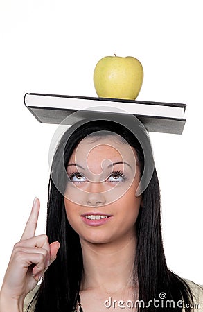 Student with apple Stock Photo