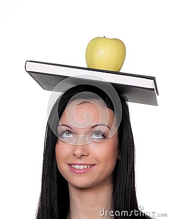 Student with apple Stock Photo