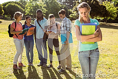 Student being bullied by a group of students Stock Photo