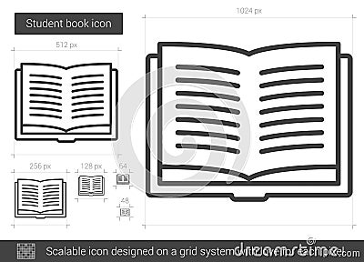 Student book line icon. Vector Illustration