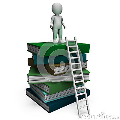 Student On Books Shows Educated Stock Photo