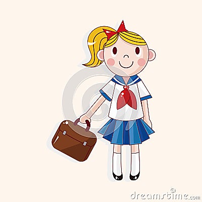 Student cartoon theme elements vector,eps Vector Illustration