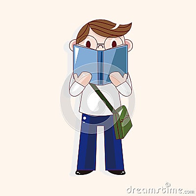 Student cartoon theme elements vector,eps Vector Illustration