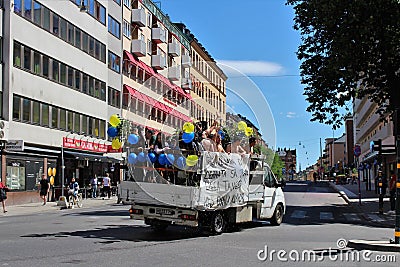 Student celebrations at Kungsholmen in Stockholm Editorial Stock Photo