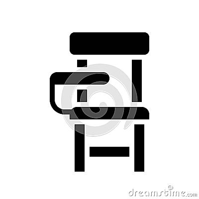 Student Chair vector, Back to school solid design icon Vector Illustration