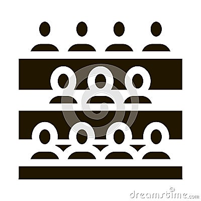 Student Class at Desks Icon Vector Glyph Illustration Vector Illustration