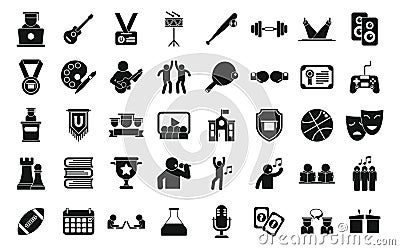 Student club icons set simple vector. Academic student Vector Illustration