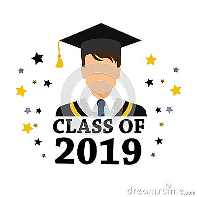 Degree student faceless avatars, males and female in mortarboard caps Stock Photo