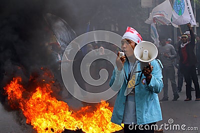 Student demonstrations Editorial Stock Photo