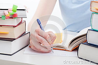 Student doing the notes Stock Photo