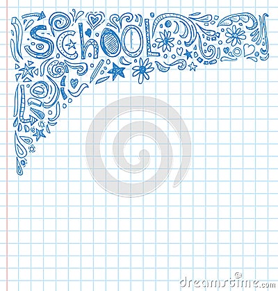 Student Doodle on paper, Back to School Sketchbook Illustration Vector Illustration