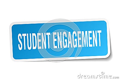 Student engagement square sticker Vector Illustration