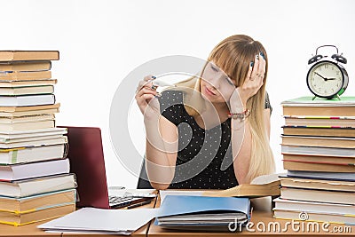 Student fell ill and died temperature Stock Photo