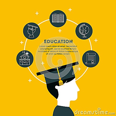 Student graduate flat Vector Illustration