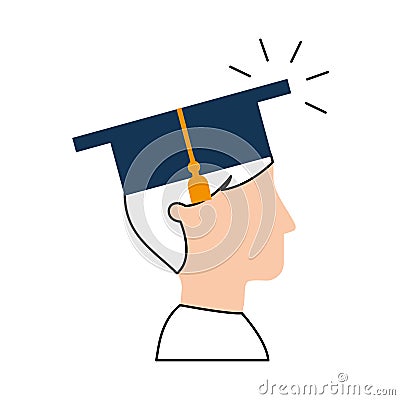 Student graduated isolated icon Vector Illustration