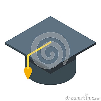 Student graduated subsidy icon, isometric style Vector Illustration