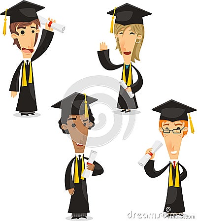 Student graduation illustrations Cartoon Illustration