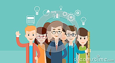 Student Group School Children Education Vector Illustration