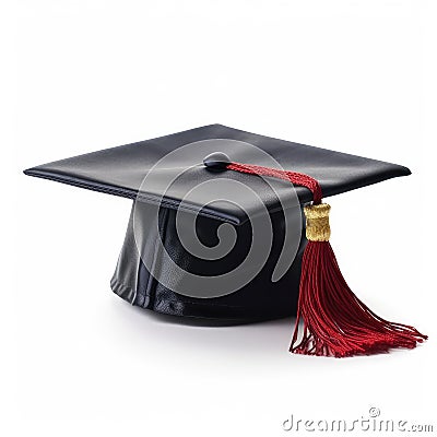 Student hat,University graduation black hat, Academic education symbol, High school bachelor headwear,AI generated Stock Photo