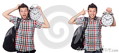 The student late for this preparation at exam Stock Photo