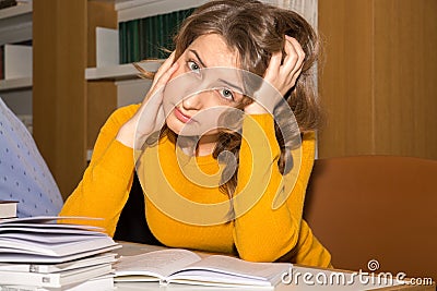 Student in library Stock Photo