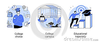 Student life abstract concept vector illustrations. Vector Illustration