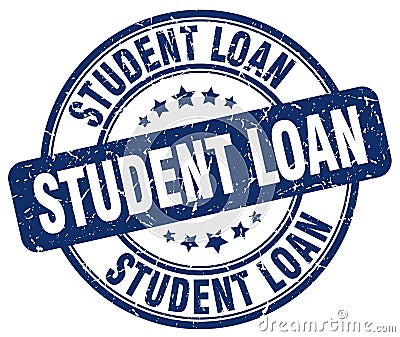 student loan blue stamp Vector Illustration