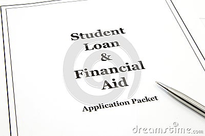 Student Loan and Financial Aid Application Packet Stock Photo