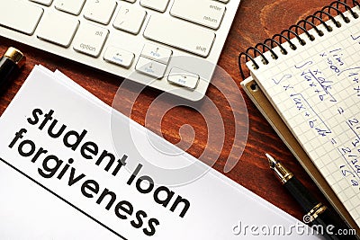 Student loan forgiveness. Stock Photo