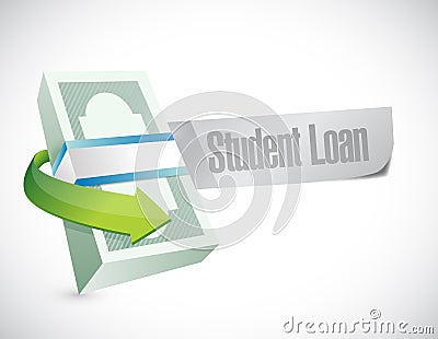 student loan money bills illustration Cartoon Illustration