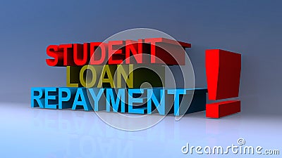 Student loan repayment on blue Stock Photo