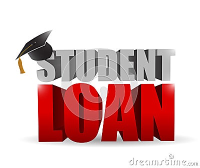 Student loan sign illustration design Cartoon Illustration