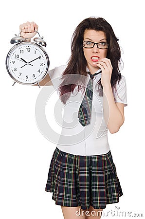 Student missing her deadlines isolated Stock Photo