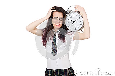 Student missing her deadlines isolated Stock Photo