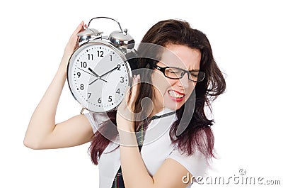 Student missing her deadlines isolated Stock Photo