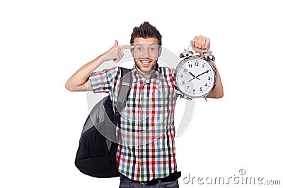 Student missing his deadlines isolated Stock Photo