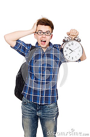 Student missing his studying deadlines Stock Photo