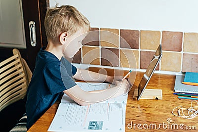 Student in online tutoring Stock Photo