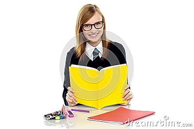 Student preparing for her upcoming assessments Stock Photo