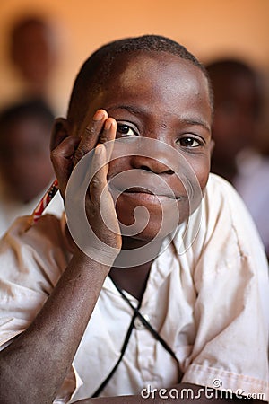 Student in primary school, Tanzania Editorial Stock Photo