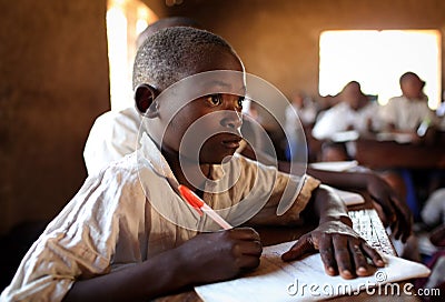 Student in primary school, Tanzania Editorial Stock Photo