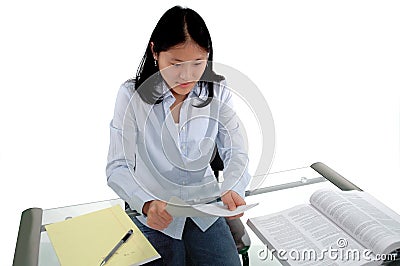 Student Proof Reading Stock Photo