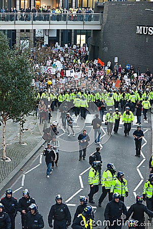 Student Protest and March against fee increases. Editorial Stock Photo