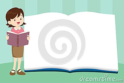 Student reading book concept 017 Vector Illustration